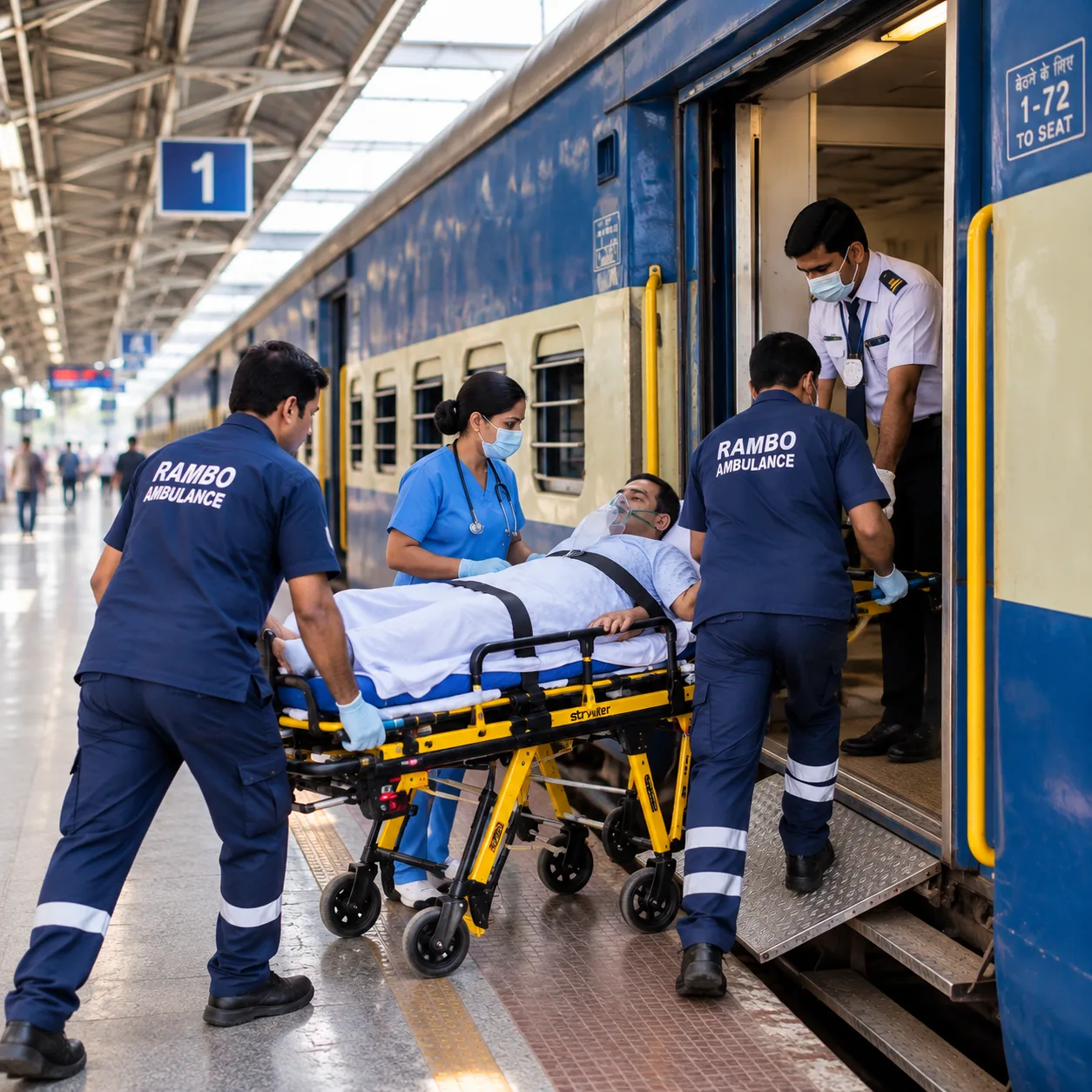 Rambo Ambulance for train ambulance patient transfer